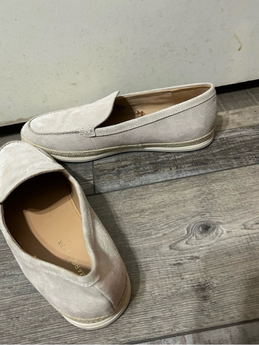 Marc Fisher Women's Suede Slip-On Loafers - Light Taupe - Picture 5 of 8